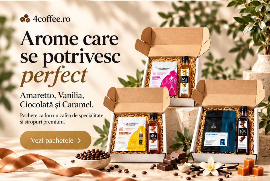 Pachete cadou cafea si sirop 4coffee